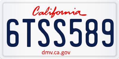 CA license plate 6TSS589