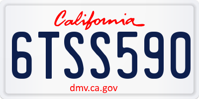 CA license plate 6TSS590