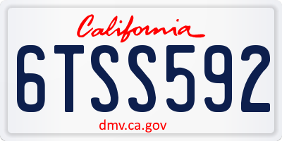 CA license plate 6TSS592