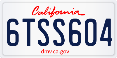 CA license plate 6TSS604
