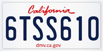 CA license plate 6TSS610