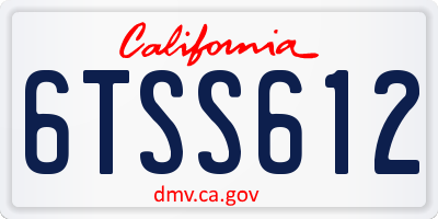 CA license plate 6TSS612