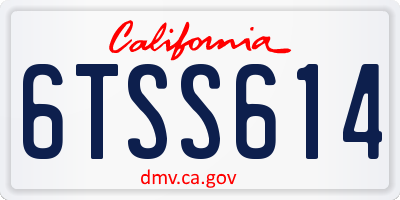 CA license plate 6TSS614
