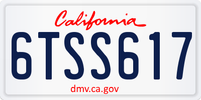 CA license plate 6TSS617