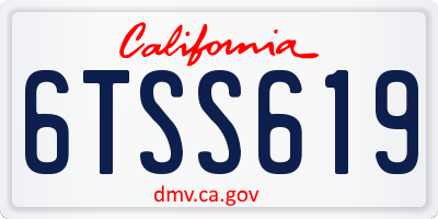 CA license plate 6TSS619