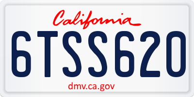 CA license plate 6TSS620