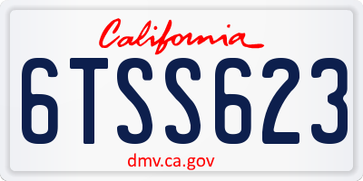 CA license plate 6TSS623