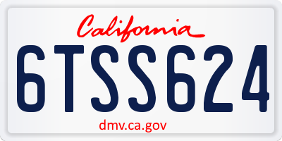 CA license plate 6TSS624
