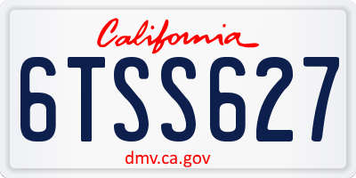 CA license plate 6TSS627