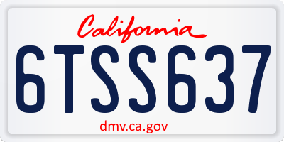 CA license plate 6TSS637
