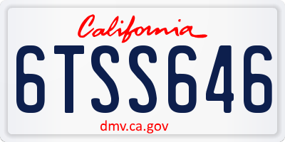 CA license plate 6TSS646