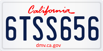 CA license plate 6TSS656