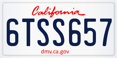 CA license plate 6TSS657