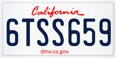 CA license plate 6TSS659