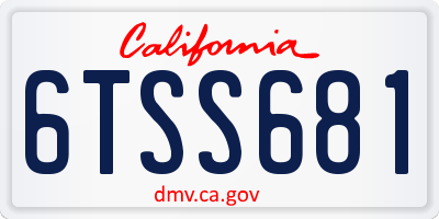 CA license plate 6TSS681
