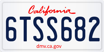 CA license plate 6TSS682