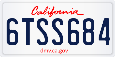 CA license plate 6TSS684