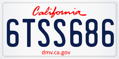 CA license plate 6TSS686