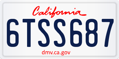 CA license plate 6TSS687