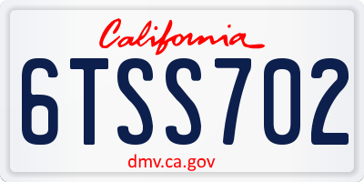 CA license plate 6TSS702