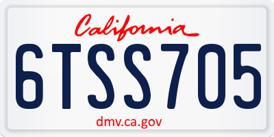 CA license plate 6TSS705