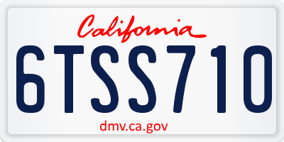 CA license plate 6TSS710
