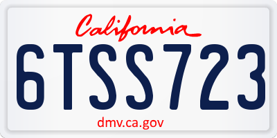 CA license plate 6TSS723