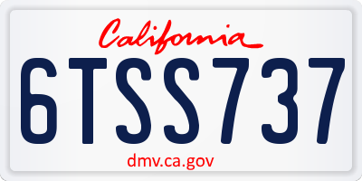 CA license plate 6TSS737
