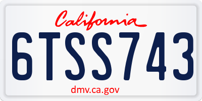 CA license plate 6TSS743