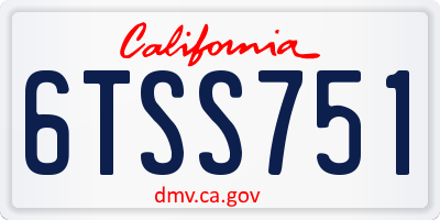CA license plate 6TSS751