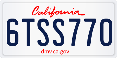 CA license plate 6TSS770