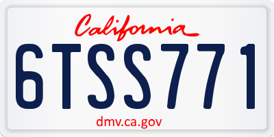 CA license plate 6TSS771