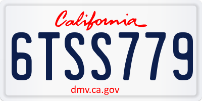 CA license plate 6TSS779