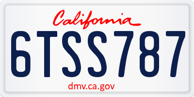 CA license plate 6TSS787