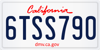CA license plate 6TSS790