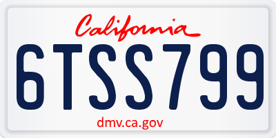 CA license plate 6TSS799