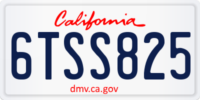 CA license plate 6TSS825