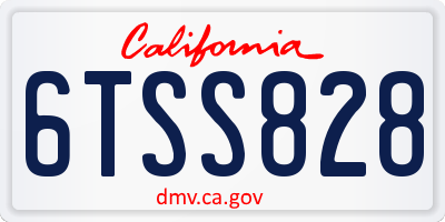 CA license plate 6TSS828