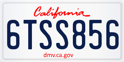 CA license plate 6TSS856