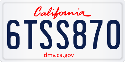 CA license plate 6TSS870