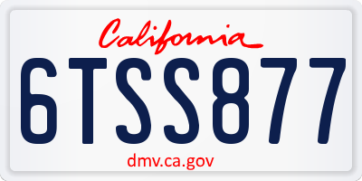 CA license plate 6TSS877