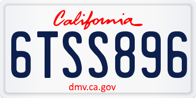 CA license plate 6TSS896