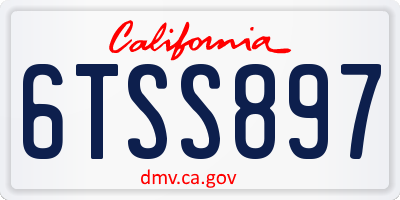 CA license plate 6TSS897