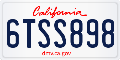 CA license plate 6TSS898