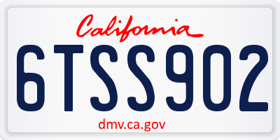 CA license plate 6TSS902