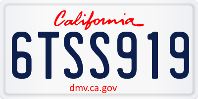 CA license plate 6TSS919