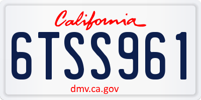 CA license plate 6TSS961