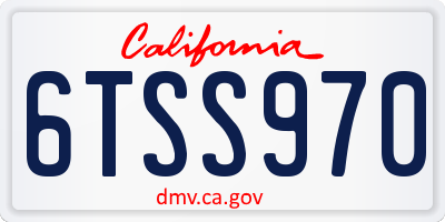 CA license plate 6TSS970