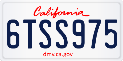 CA license plate 6TSS975