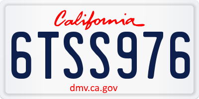 CA license plate 6TSS976